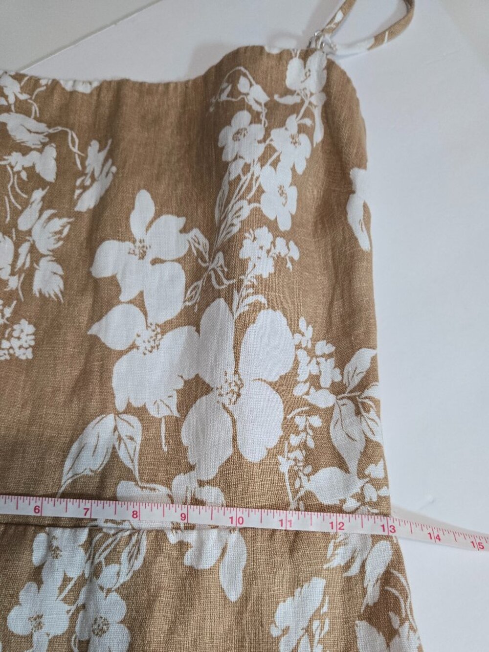Reformation Frankie Linen Midi Dress size 6 Dune Floral Beige - Picture 12 of 17